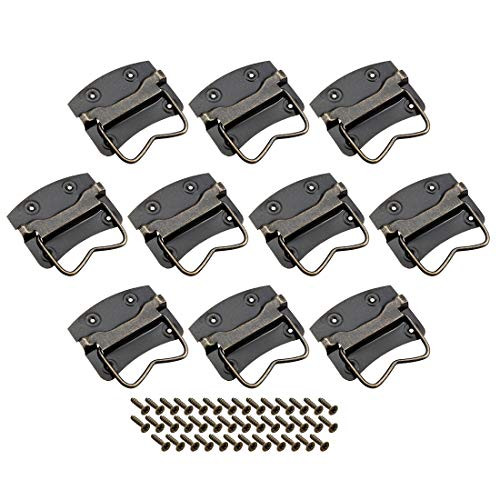 uxcell 76mmx60mm Iron Spray-Paint Drawer Box Chest Ring Pull Handle Bronze Tone, 10 Pack