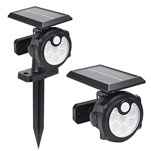 Kastma 36 LEDs Landscape Solar Spotlights 2 in 1 Solar Powered Outdoor Garden Lights IP65 Waterproof Solar Path Light Outdoor Wall Light for Garden Yard Garage Walkway