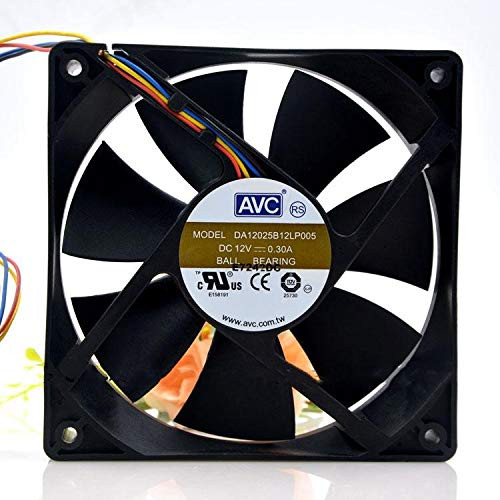 for AVC DA12025B12L P005 12V 0.30A 12cm 12025 Silent 4-pin PWM Cooling Fan