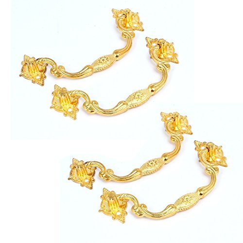 Aexit Furniture Cabinet Cabinet Hardware Door Metal Pull Handles Knobs Gold Tone 104mm x Pulls 50mm 4PCS
