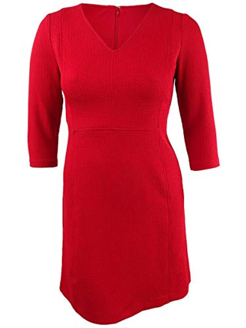 LAUREN RALPH LAUREN Petite Fit-and-Flare Dress Parlor Red 4P