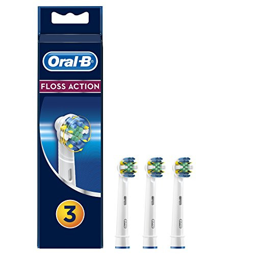 Oral B Floss Action Replacement Brush Heads Refill, 3Count, White
