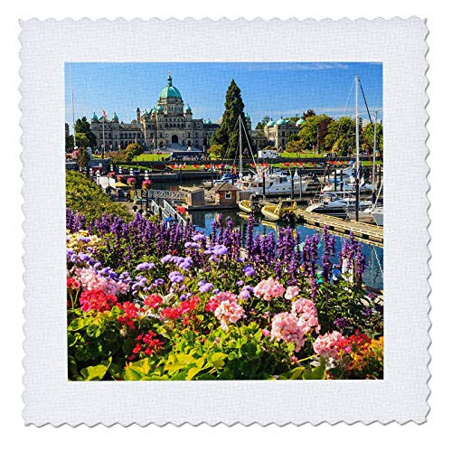 3dRose Inner Harbour, Parliament Buildings, Victoria, BC, Canada - Quilt Squares -qs_313032_2-