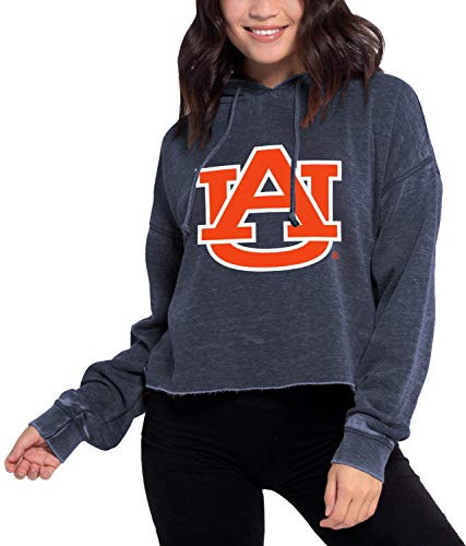 chicka-d NCAA Auburn Tigers Womens Campus Cropped Hoodie, Ink, Large
