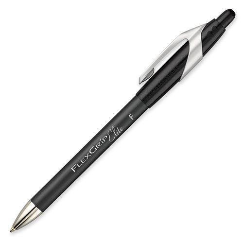 Paper Mate 85582 Flexgrip Elite Ballpoint Retractable Pen, Black Ink, Fine, Dozen
