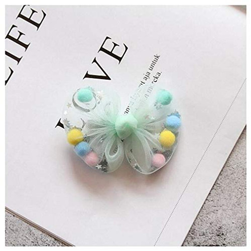 Pudwy Girls Tulle Hair Bow Clips Colorful Mini Fluffy Ball Pom Poms Stars Lined Alligator Hairpin Hair Accessories Light Green Pudwy Girls Tulle Hair Bow Clips Colorful Mini Fluffy Ball Pom Poms Stars Lined Alligator Hairpin Hair Accessories Light Green