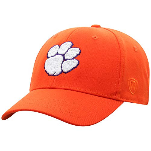 Top of the World Clemson Tigers Men's Premium Collection One-Fit Memory Fit Hat Team Color Icon, One Fit