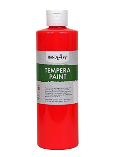 Handy Art Tempera Paint 16 ounce, Fluorescent Red