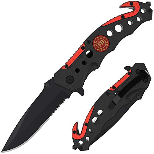 Swiss Safe 3-in-1 Fire  and  Rescue Tactical Knife for Fire Fighters and First Responders