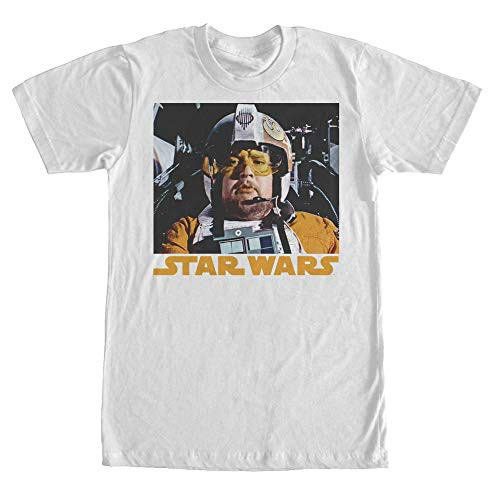 STAR WARS Men's Porkins Stay on Target T-Shirt, White, Medium