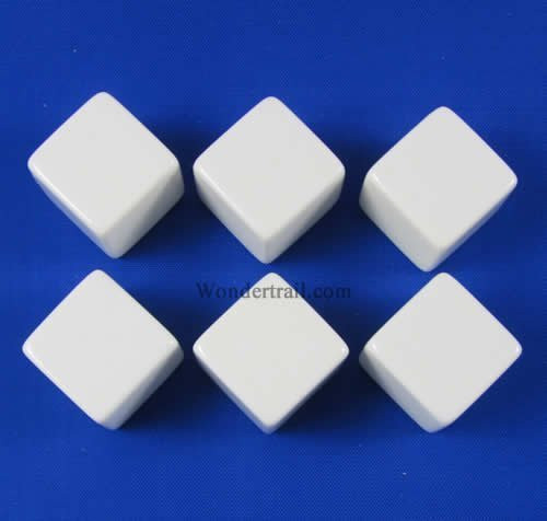 White D6 Blank 16mm Dice Set with Stickers (6)