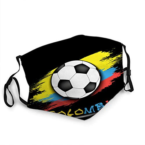 Comfortable Printed mask,Soccer Ball and Colombia Flag?Windproof Facial decorations for man and woman