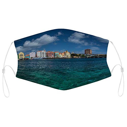 Roupaze Unisex Face Masks Sea City Harbor Harbour Windproof Face Mouth Cover Balaclavas for Adult with Inner Pocket 1PCS