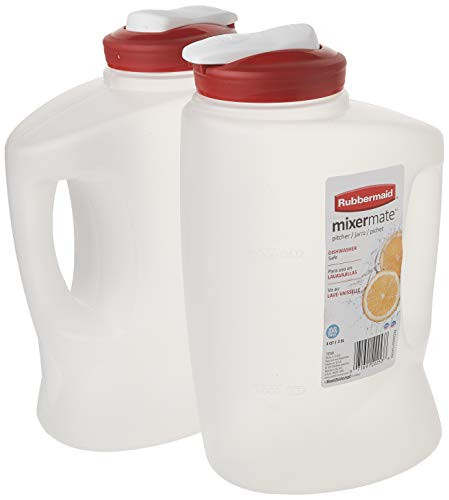 Rubbermaid 1776501 3-Qt. Seal N' Saver Pitcher/Bottle -Pack of 2-, 2 pack, Red