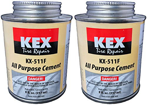 KEX 2 Cold Vulcanizing Rubber Tire and Tube Patch Plug Repair Cement 8oz cans KEX 2 Cold Vulcanizing Rubber Tire and Tube Patch Plug Repair Cement 8oz cans