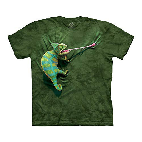 The Mountain unisex adult Climbing Chameleon T Shirt, Green, Medium US The Mountain unisex adult Climbing Chameleon T Shirt, Green, Medium US