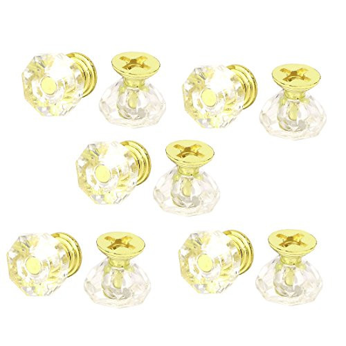 Aexit Cabinet Knob Door Hardware  and  Locks Cupboard Drawer Diamond Shape Faux Crystal Pull Door Knobs Handle 10pcs