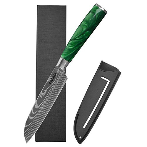 Kitchen Utility Knife with Resin Handle, Pro Household 5 inch Knife  and  Sheath included, Stainless Knives Multi-Function Set