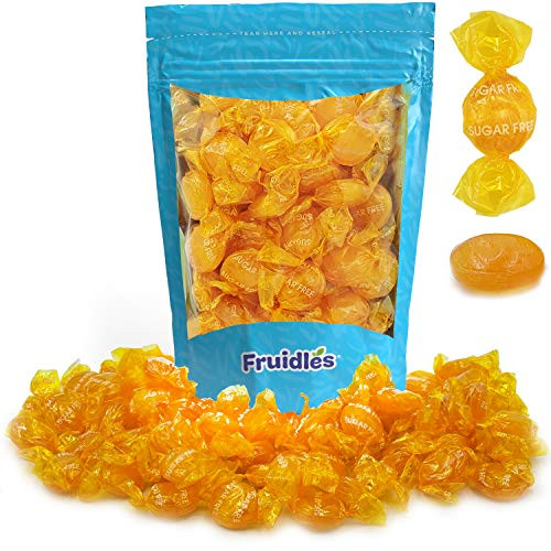 Butterscotch Button Round Hard Candy, Sugar-Free, Kosher Certified, Individually Wrapped -160 Count -2 LBS--