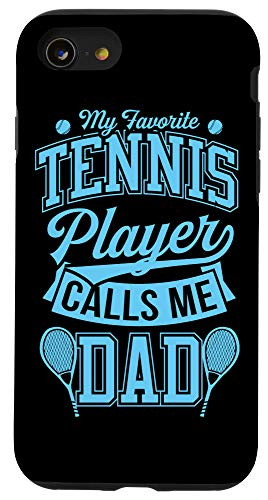 iPhone SE -2020- / 7 / 8 My Favorite Tennis Player Calls Me Dad Racket Ball Blue Gift Case