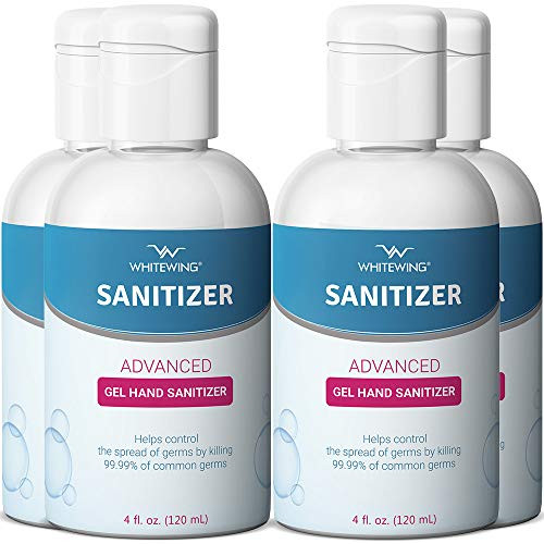 Whitewing Sanitizer - 4 Pack Advanced Gel Hand Sanitizer, Alcohol Based, Cranberry Fragrance.4 pack of 4oz -Total 16 oz-