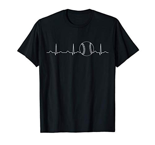 Baseball Heartbeat Cute Love Baseball Mom Fan Gift T-Shirt