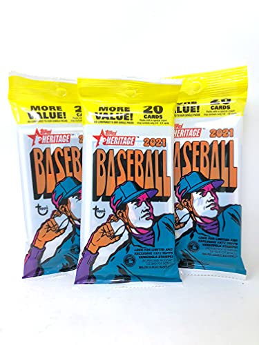Topps 2021 Heritage Baseball Retail Fat Pack -Set of 3-