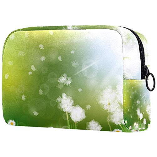 -7.3x3x5.1in/18.5x7.5x13cm- Small Makeup Bag/ Cosmetic Bag Travel Cosmetic Bags Cosmetic Bag Travel Accessory Organizer Beautiful Green Grass Flower Blowball -7.3x3x5.1in/18.5x7.5x13cm- Small Makeup Bag/ Cosmetic Bag Travel Cosmetic Bags Cosmetic Bag Travel Accessory Organizer Beautiful Green Grass Flower Blowball