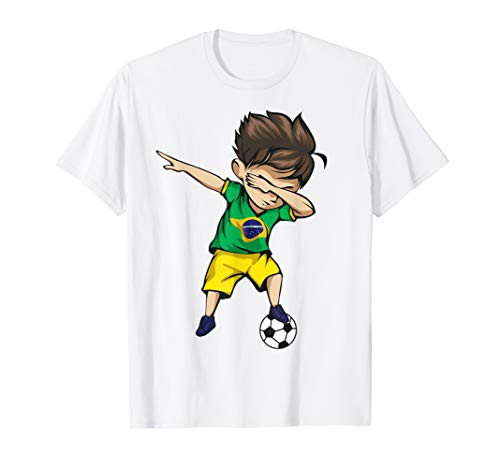 Dabbing Soccer Boy Brazil Jersey Shirt - Brazilian Football Dabbing Soccer Boy Brazil Jersey Shirt - Brazilian Football