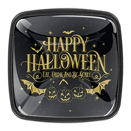 Kitchen Cabinet Knobs - Happy Halloween Pumpkin -2- - Knobs for Dresser Drawers for Cupboard,Wardrobe,Bathroom or Office - Pack of 4