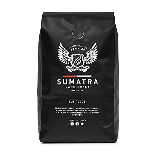 DARK ROAST, Fair Trade Certified Organic SUMATRA, Whole Bean Coffee, 32 Ounce Bag