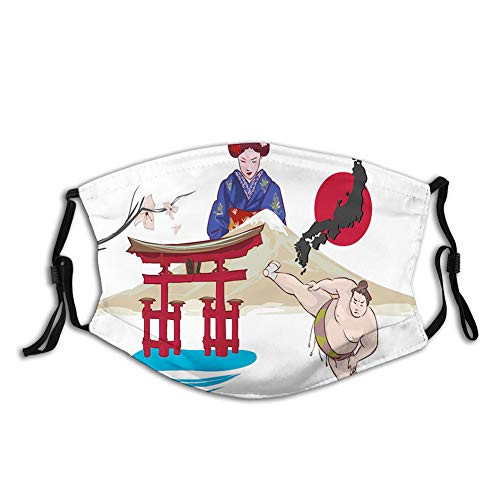 Activated carbon filter mask?Japanese Woman Traditional Athlete Hand Fan Ethnic Cultural ?Printed Facial decorations for adult Activated carbon filter mask?Japanese Woman Traditional Athlete Hand Fan Ethnic Cultural ?Printed Facial decorations for adult