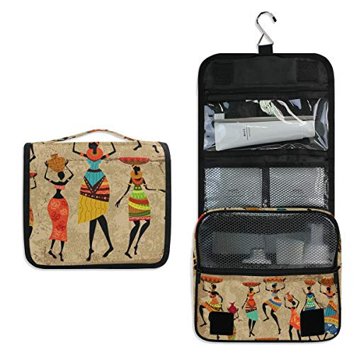 Hanging Travel Toiletry Bag - African Woman Grunge Cosmetic Makeup Bag Pouch Organizer for Women and Girls Waterproof Hanging Travel Toiletry Bag - African Woman Grunge Cosmetic Makeup Bag Pouch Organizer for Women and Girls Waterproof