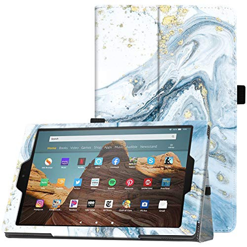 Famavala Folio Case Cover Compatible with 10.1" Amazon Fire HD 10 Tablet -9th / 7th / 5th Generation, 2019/2017 /2015 Release- -FloatBlue-