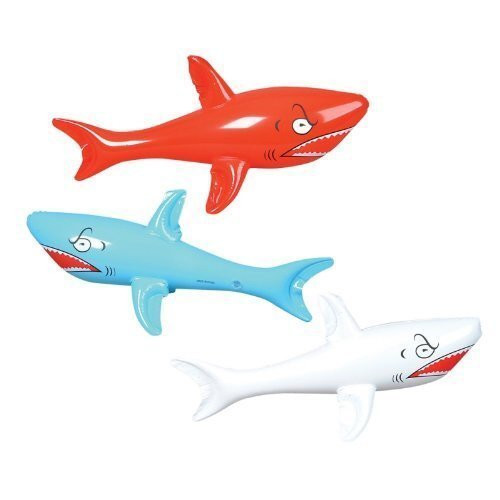 Set of 6 Inflatable Sharks 24" / Birthday Party Decorations Favors/Decor / by RIN Set of 6 Inflatable Sharks 24" / Birthday Party Decorations Favors/Decor / by RIN