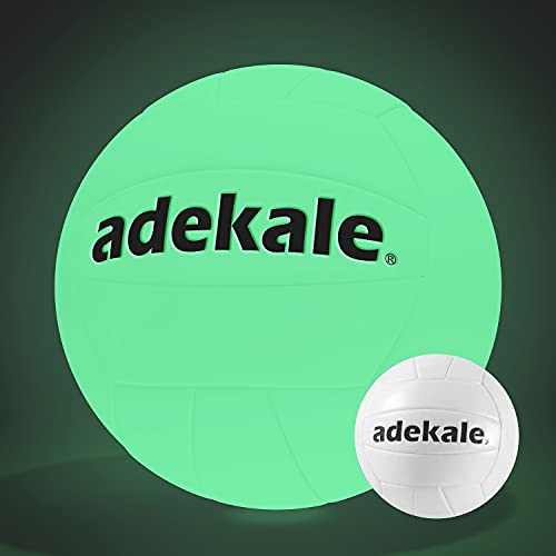 adekale Volleyalls Size 5 Glow in The Dark Light Up Volley Ball Official Size with Needles and Pump Ball Toy for Men Youth and Kids Indoor Outdoor Practice Training