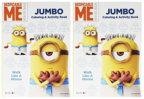 Set of 2 Despicable Me Minion Made Jumbo Coloring  and  Activity Book Walk Like a Minion - 96 Pages - Tear and Share Pages - Coloring and Activity Book Perfect for any Minion Fan