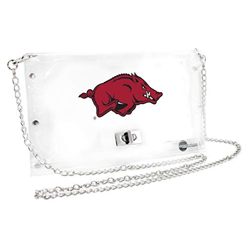 Littlearth Arkansas Razorbacks NCAA Envelope Purse, Clear - 10 x 0.5 x 6.5 - Inch