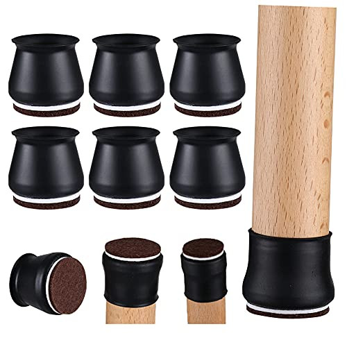 Silicone Chair Leg Floor Protectors - 32 Pcs Chair Leg Covers, Upgraded Furniture Caps with Felt Pads, Moving Furniture Quietly and Protecting Your Floors from Scratches-Black- Silicone Chair Leg Floor Protectors - 32 Pcs Chair Leg Covers, Upgraded Furniture Caps with Felt Pads, Moving Furniture Quietly and Protecting Your Floors from Scratches-Black-