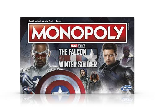 Monopoly- Marvel Studios The Falcon and The Winter Soldier Edition Board Game for Marvel Fans, Game for 2-6 Players for Ages 14 and Up