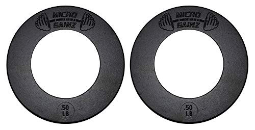 Micro Gainz Olympic Fractional Weight Plate Sets of 2 Plates .25LB-1.25LB -Choose Set--Designed for Olympic Barbells, Used for Strength Training and Micro Loading, Made in USA -.50-