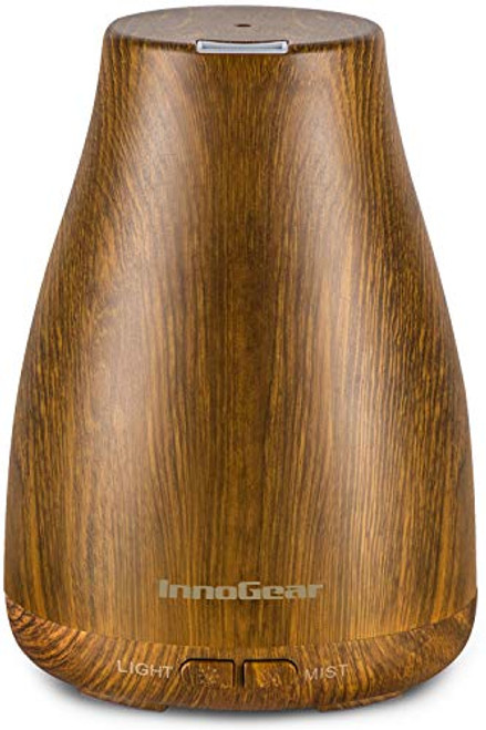 InnoGear Essential Oil Diffuser, Upgraded Diffusers for Essential Oils Aromatherapy Diffuser Cool Mist Humidifier with 7 Colors Lights 2 Mist Mode Waterless Auto off for Home Office Baby, Bronze