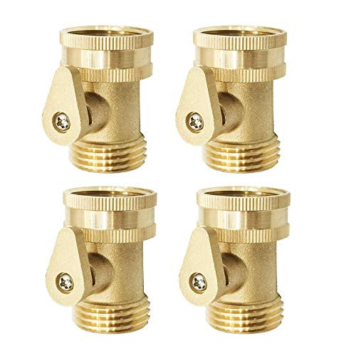 Heavy Duty Brass Shut Off Valve Garden Hose On Off Valve Brass Water Hose Valve Hose On/Off Valve Garden Hose Connector Brass Handle -4-