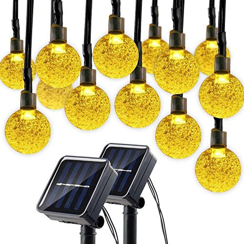 Lumitify 2 Pack Globe Solar String Lights, 19.7ft 30 LED Fairy Crystal Ball Outdoor Decorative Lights-Warm White- Lumitify 2 Pack Globe Solar String Lights, 19.7ft 30 LED Fairy Crystal Ball Outdoor Decorative Lights-Warm White-