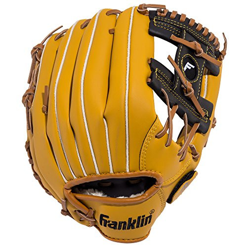 Franklin Sports Baseball and Softball Glove - Field Master - Baseball and Softball Mitt Tan, 11"