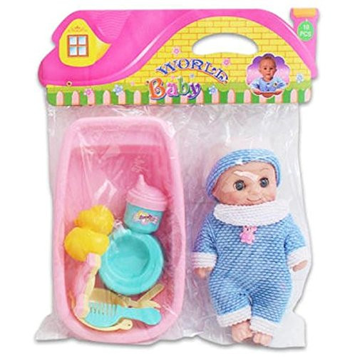 4SGM World Baby Doll Bath Tub Set Toy Play Set