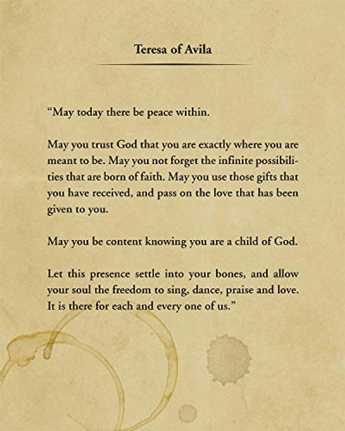 Teresa Avila Quote - Wall Decor Art Print - 8x10 unframed typography book page print - great gift for book and literary fans Teresa Avila Quote - Wall Decor Art Print - 8x10 unframed typography book page print - great gift for book and literary fans