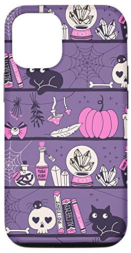 iPhone 12/12 Pro Vintage Witchy Magical Witch Tool box Cute Halloween Purple Case