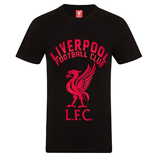 Liverpool FC Official Soccer Gift Mens Graphic T-Shirt Black Large Liverpool FC Official Soccer Gift Mens Graphic T-Shirt Black Large