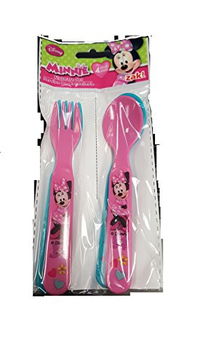 Zak! Designs Flatware Set with Fork Four Pieces, Spoon with Minnie Mouse
